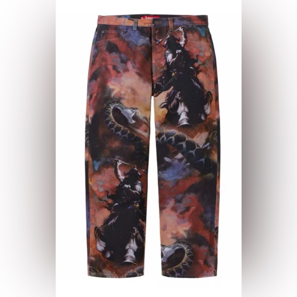 Size 34 - Supreme Frank Frazetta Loose Fit Denim Jeans Multicolor - FW24 NEW